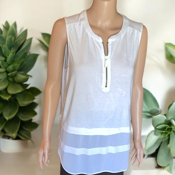 MICHAEL Michael Kors White Sleeveless Top with Zipper - Picture 13 of 16